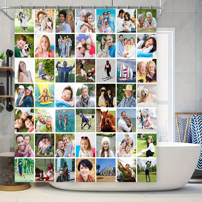 

Персонализированная шторка для душа с фотоколлажем на заказ, водонепроницаемый декор для ванной комнаты, 3D-печать, индивидуальный домашний текстиль, подарки на все случаи жизни 90x180cm