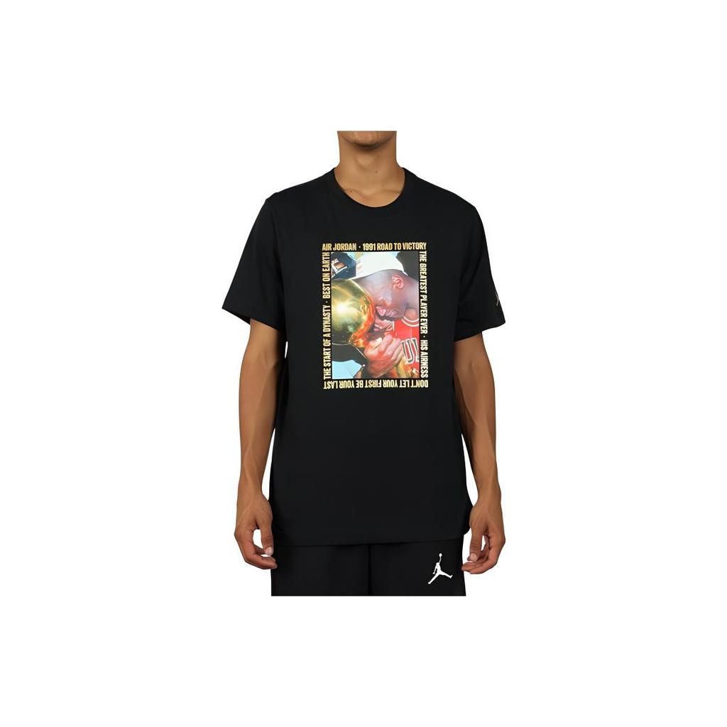 Air Jordan Remastered Photo Print T-Shirt Men Tops Black AT8936-010