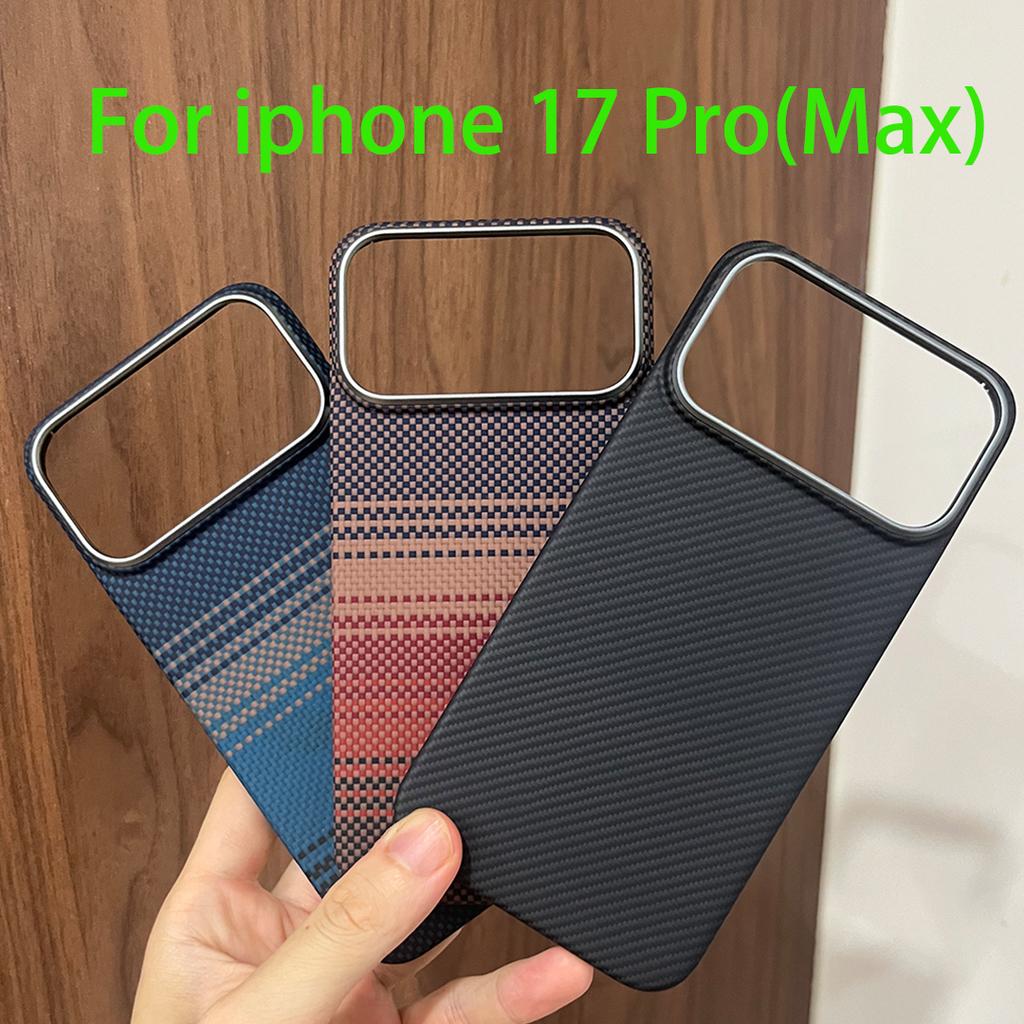 Magnetic Real Aramid Carbon Fiber Phone Case Cover On For iPhone 15 16 17 Pro Max Air 17Pro ProMax I15 I16 I17 Macsafe Magsafe