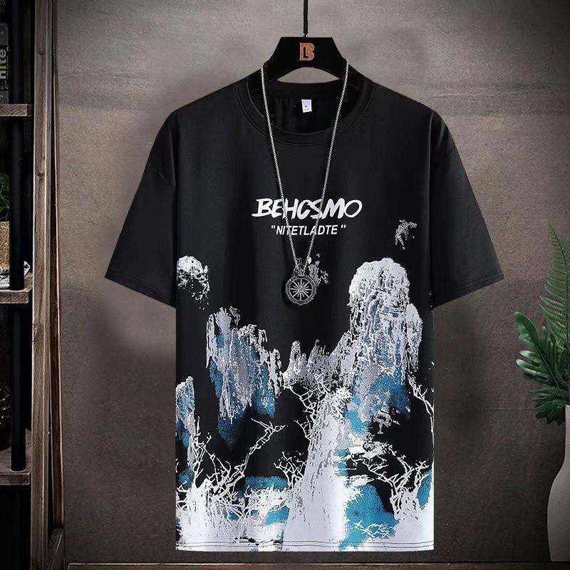 

Летняя футболка мужская с короткими рукавами эластичная модная 3d Baju New Street мужская футболка с принтом тай-дай футболка Lelaki All-Match M- 5XL