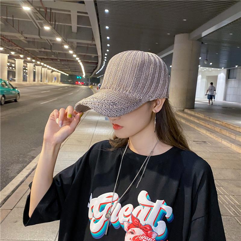 Women's summer baseball cap with hollow-out rhinestones, versatile duckbill cap, Korean style trendy casual sun hat, breathable mesh sun hat