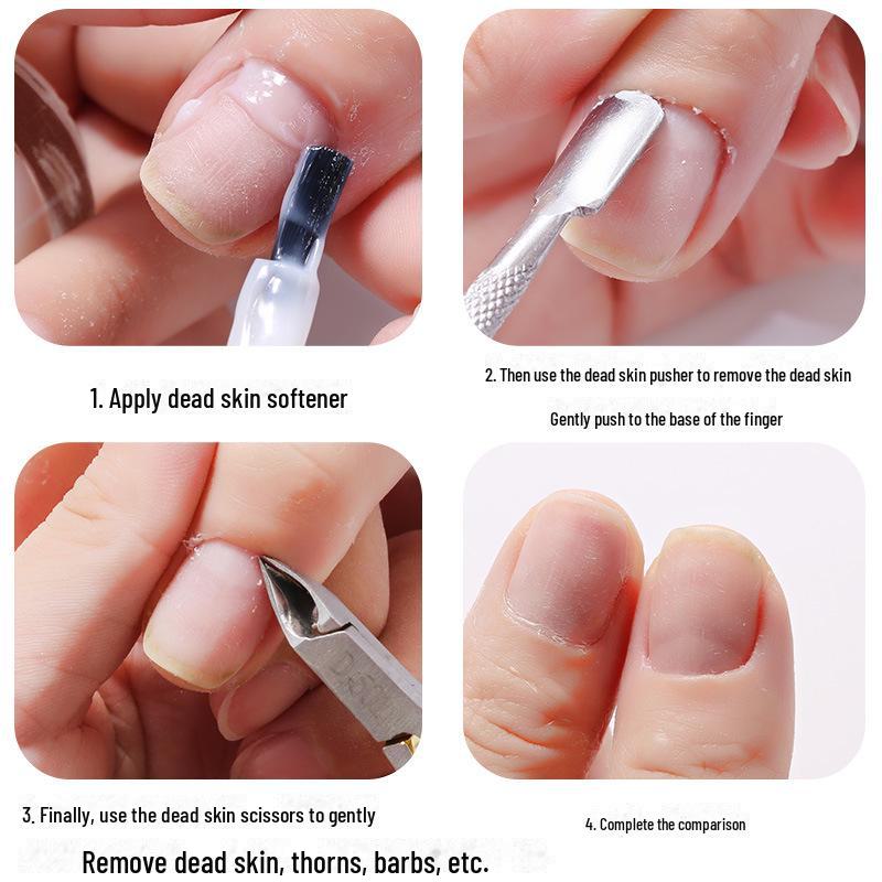 Premium Stainless Steel Double-Ended Non-Slip Nail Scraper and Cuticle Pusher