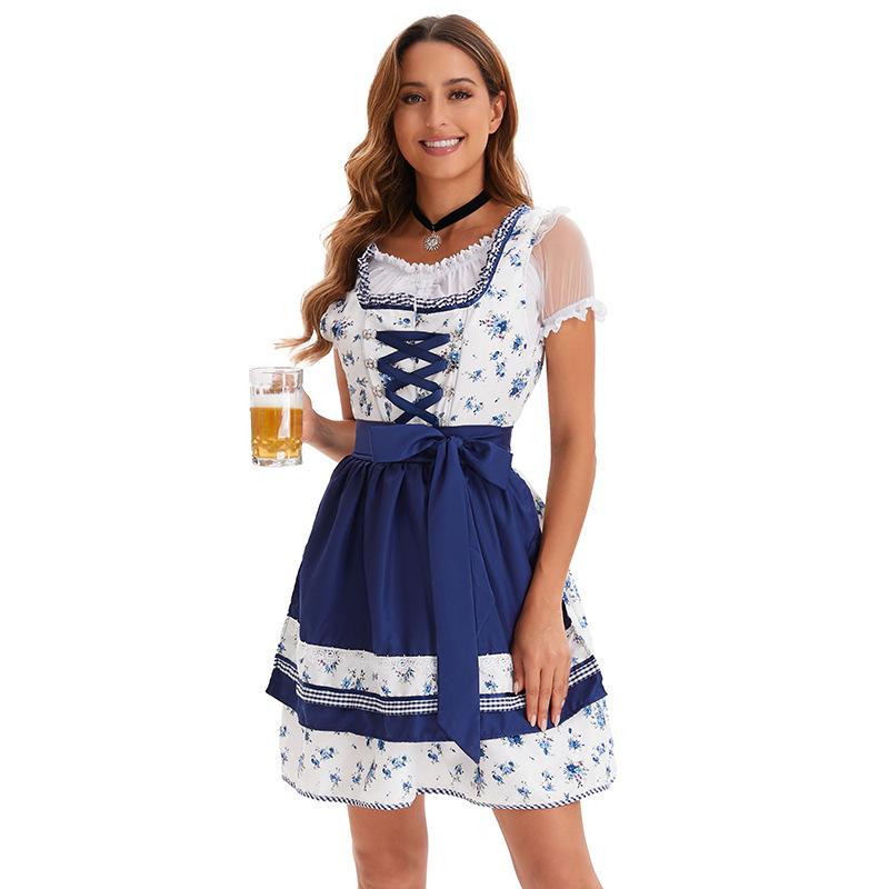 2026 Новый костюм для Октоберфеста Баварский этнический стиль Костюм официантки бара Пивное платье XS