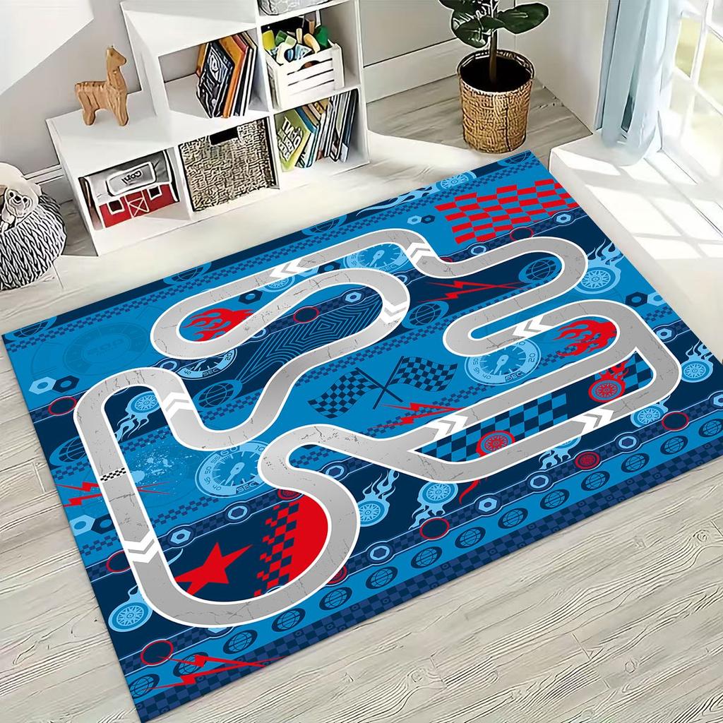 Child Urban City Road Traffic Learning Interactive Game Playroom Rug for Bedroom Living Room Sofa Home Doormat Decor,Non-slip