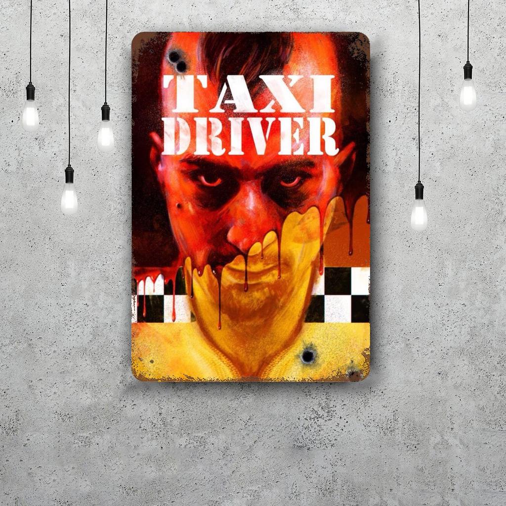 de niro taxi driver movie Retro Vintage Tin Sign Poster Decorative Plaque Metal Plate Wall Decor