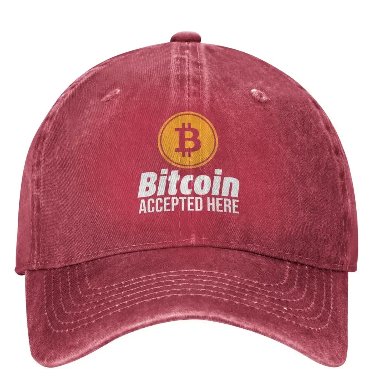 Bitcoin Accepted Here Baseball Cap Yellow Logo Hunting Camping yk Retro Hip Hop Hats Unisex Stylish Sun protection Snapback Cap One Size