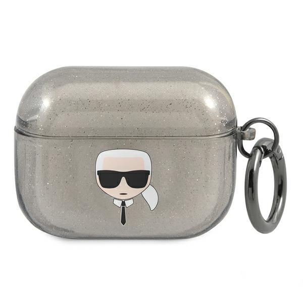 Karl Lagerfeld KLAPUKHGK AirPods Procover Black/black Glitter Karl`s Head