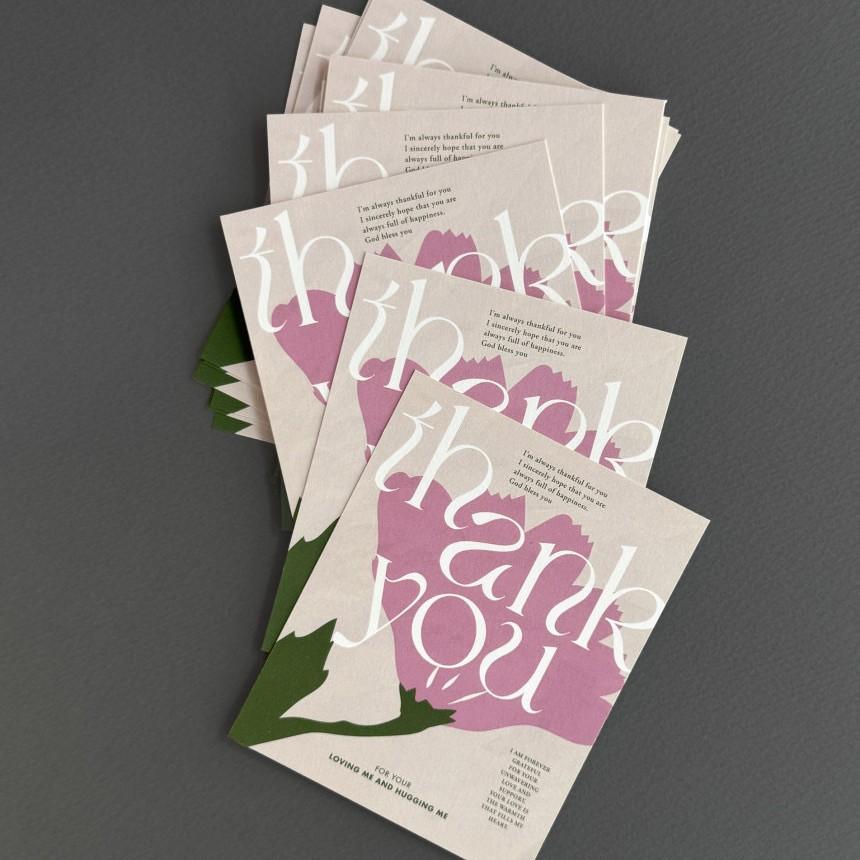 30pcs Tulip Floral Square Thank You Cards - DIY Gift Wrapping Greeting Tags for Mother's Day/Valentine's