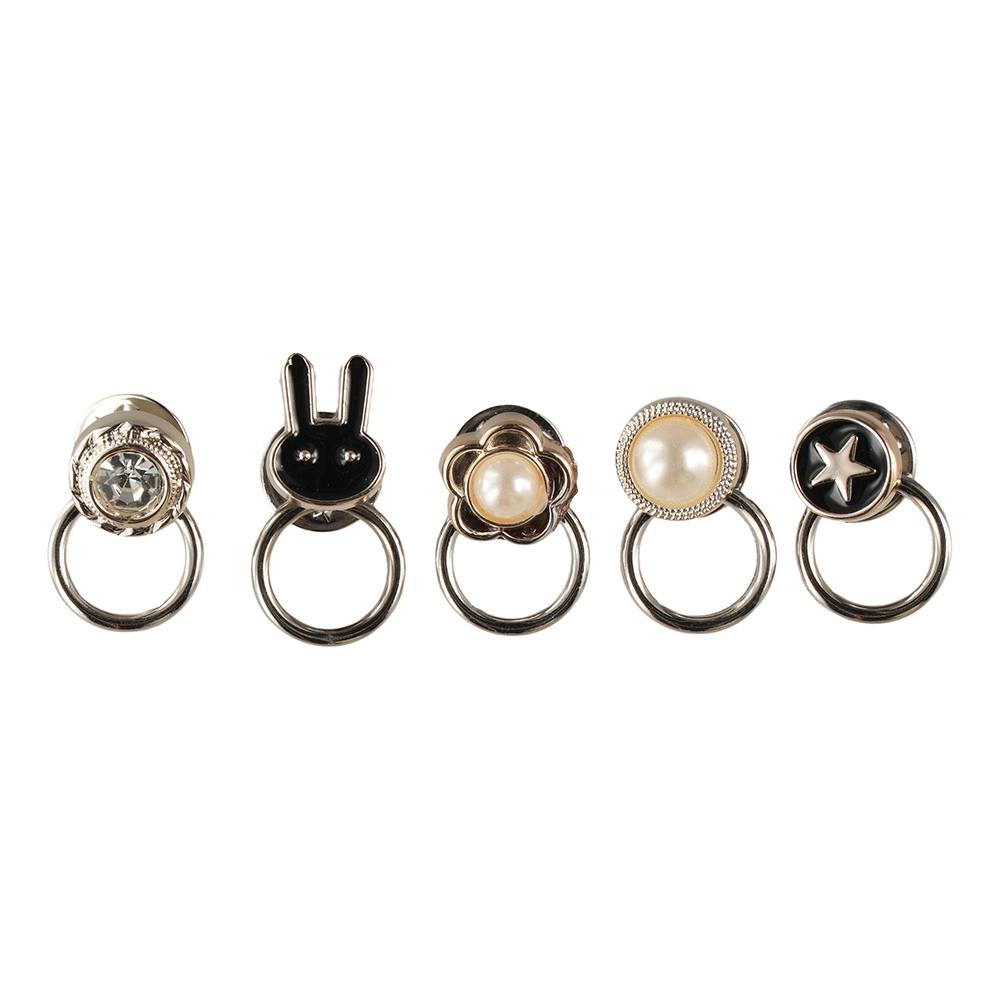 

Crown Nail-Free Cardigan OT Buckle Rabbit Flower Anti-light Brooch Star Fixed Clothes Pin Skirts Style J