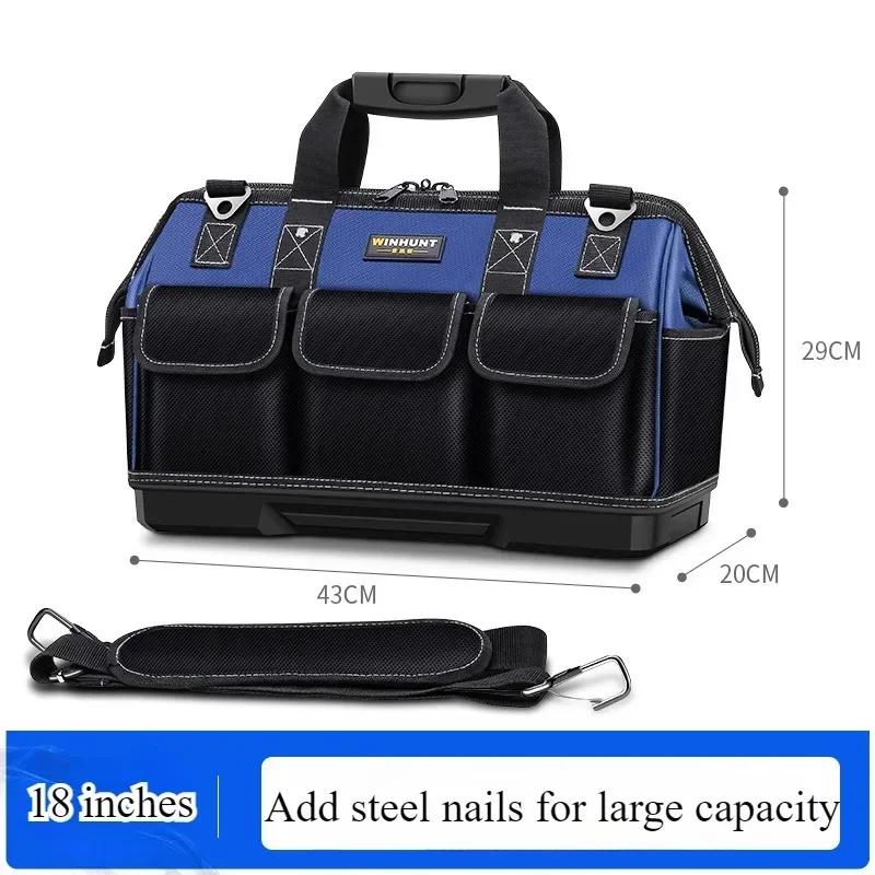Durable Tool Kit Electrician Bag Sturdy Large Capacity Durable Wear Resistant Waterproof Repair Toolkit Outdoor PortableTote Bag