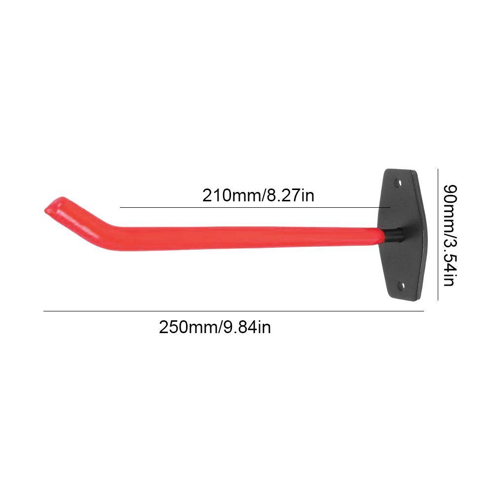 4Pcs Heavy Duty Metal Hook Non-Slip Garage Organizer Wall Mount Wall Mount Anti-slip Storage Hook Garage Garden Tire Ladder Tool