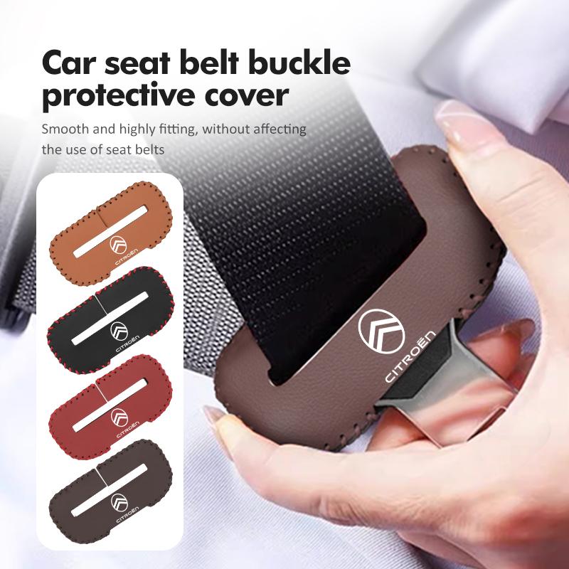 Leather Car Seat Belt Adjustable Anti-Scratch Protector Buckle For Citroen Jumper Celysee Cactus Picasso Aircross Saxo Grand