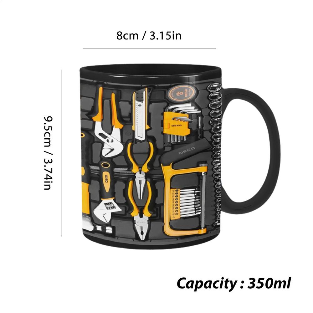 Funny Coffee Mug For Mechanics Mechanic Toolbox Set Mug Toolbox Coffee Cup Black Ceramic Mug For Coffee Creative Ceramic Mug 350ml