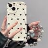 Black Dots Heart Cover For Reno 15 Pro 14 13 14f 13f 12f OPPO A6 A5 PRO A79 A58 A78 Reno 8T Love Bow Chain Case Silicone