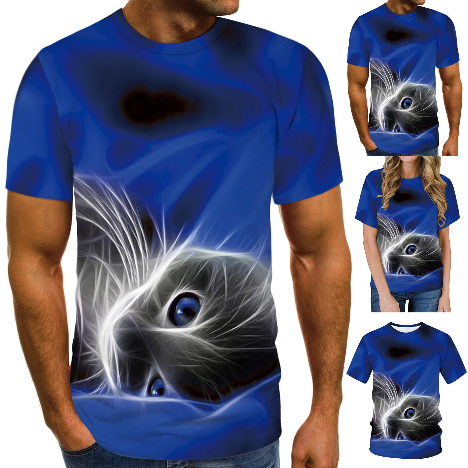 

Мужчины Женщины Весна Лето Повседневная Тонкая 3D Печатная Футболка С Коротким Рукавом Топ Блузка