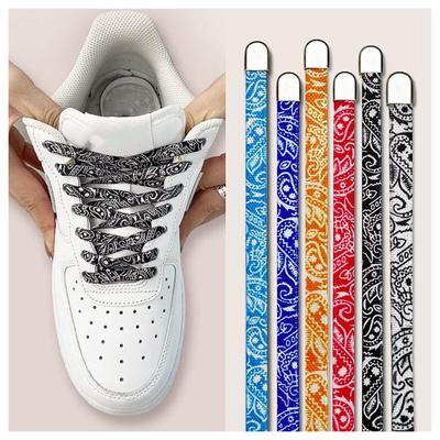 Cordones Elásticos con Flor de Anacardo Nuevos Zapatillas Niños Adulto 8MM Cordón Plano Sin Atar AF1/AJ Cordones Sin Atar para Accesorios de Zapatos