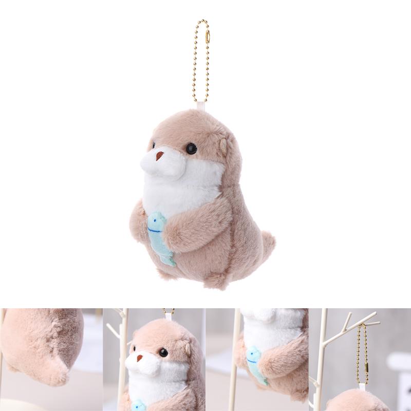 Cute Otters Plush Pendant Keychain Backpack Keyrings Pendant For Kid Boy Girl Women Men Hanging Doll Pendant Pp Cotton