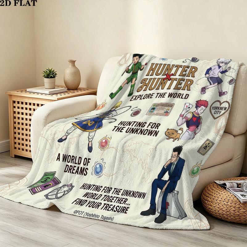1pz Coperta in Flanella con Fantasia Hunter X Hunter Adatta a Tutte le Stagioni per Arredamento Casa Calore e Comfort Regali Regalo Festivo