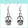 Trendy Fashion Statement Skull Head Pendant Earrings For Women Geometric Design