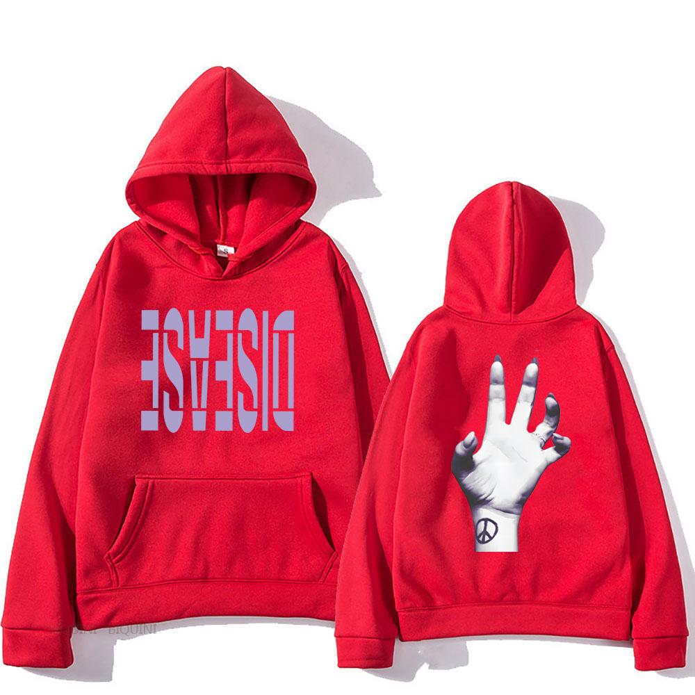 Men Hoodies Single Disease Lady Gaga Sweatshirts Single Graphic Winter Long Sleeve Sudadera Pocket Long Sleeve Hoody