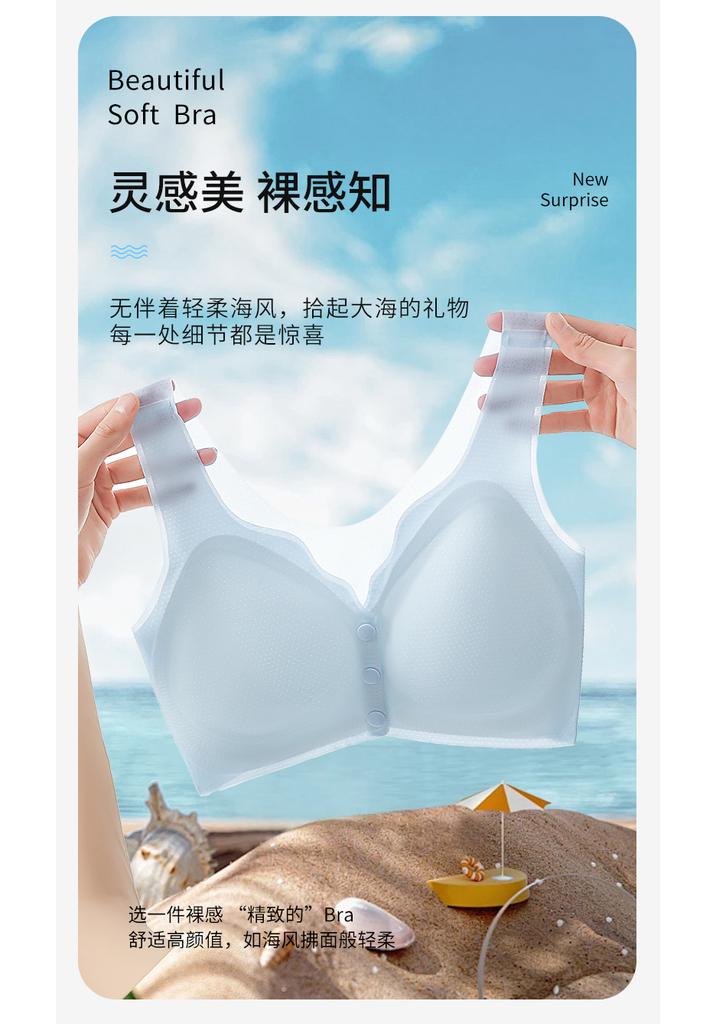 Girls' underwear front button bra without steel ring gathering anti sagging mom underwear middle-aged mom style front opening button