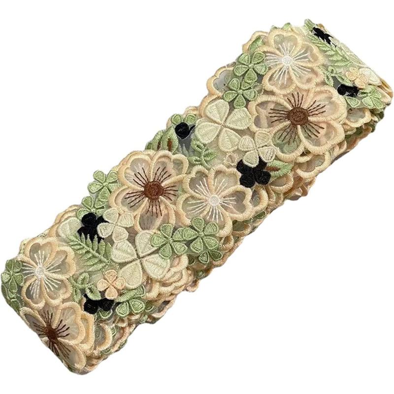 1yard Vintage květina 3D krajka lemovka stuha látka vyšívané svatební nášivky lemovky DIY šití řemeslné dekorace
