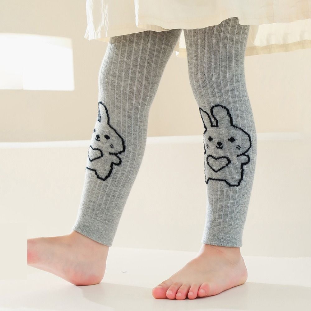 Cartoon Bear Children's Cropped Pants Elastic Waist Kids Skinny Pants  Spring Autumn