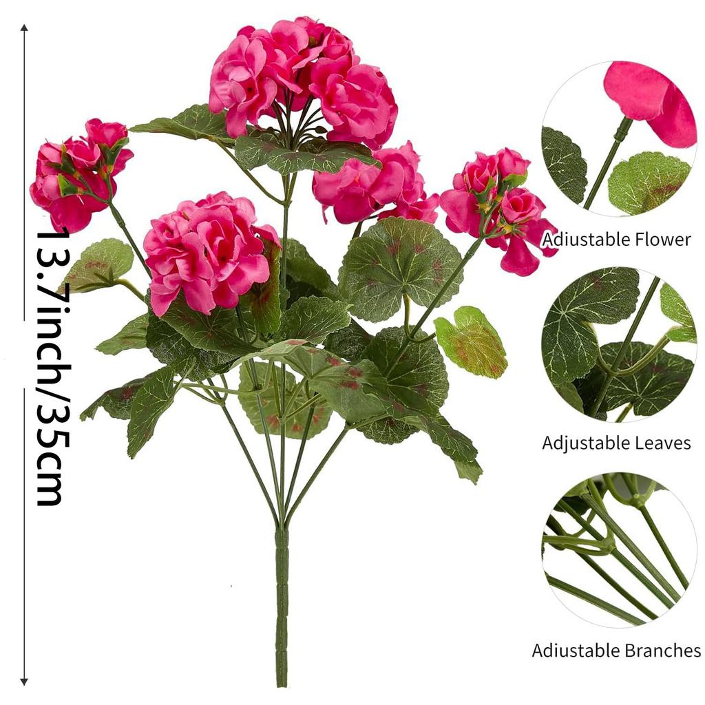 Artificial Simulated Flower, Simulated Begonia Flower Home Decoration Geranium Fake Flower Wedding Shooting Props