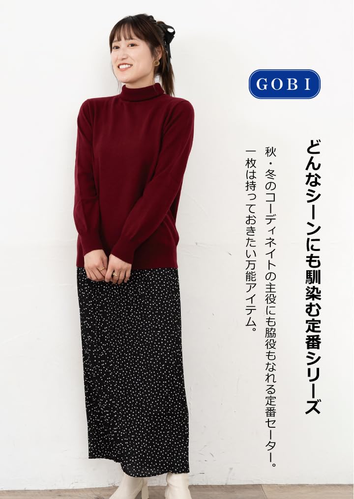 Cashmere Turtleneck M [Gobi] 100% Sweater, Color Q6-Beige, Size