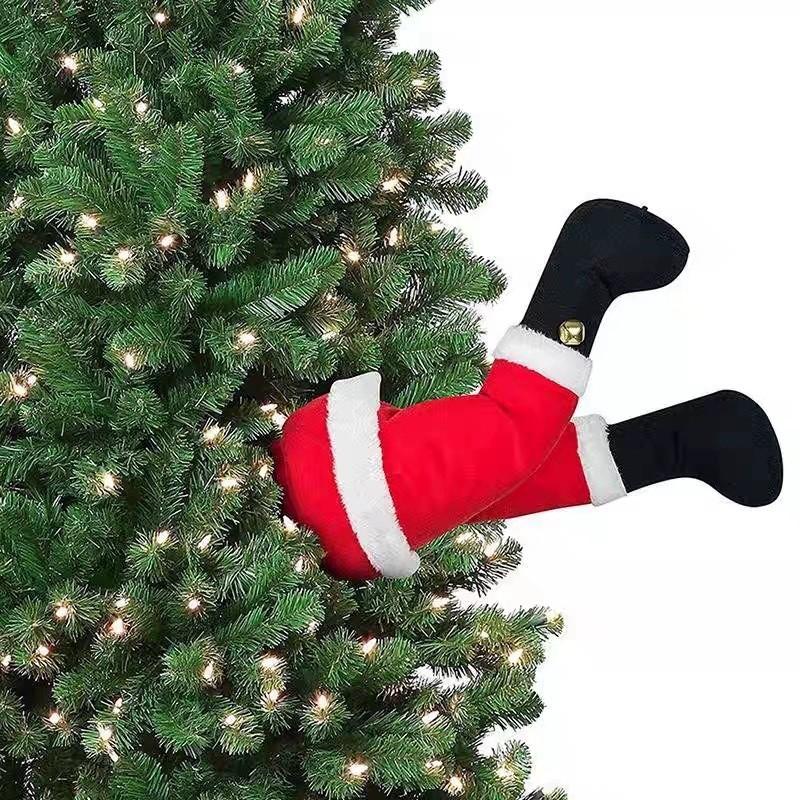 Plush Claus Santa Leg Christmas Tree And Door Hanging Decor For Ornament Festive