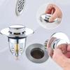 Bathroom Sink Drain Plug, Universal Push Sink Pop-up Chrome Sink Filter, Universal Stainless Steel Rebound Drain Plug Filter