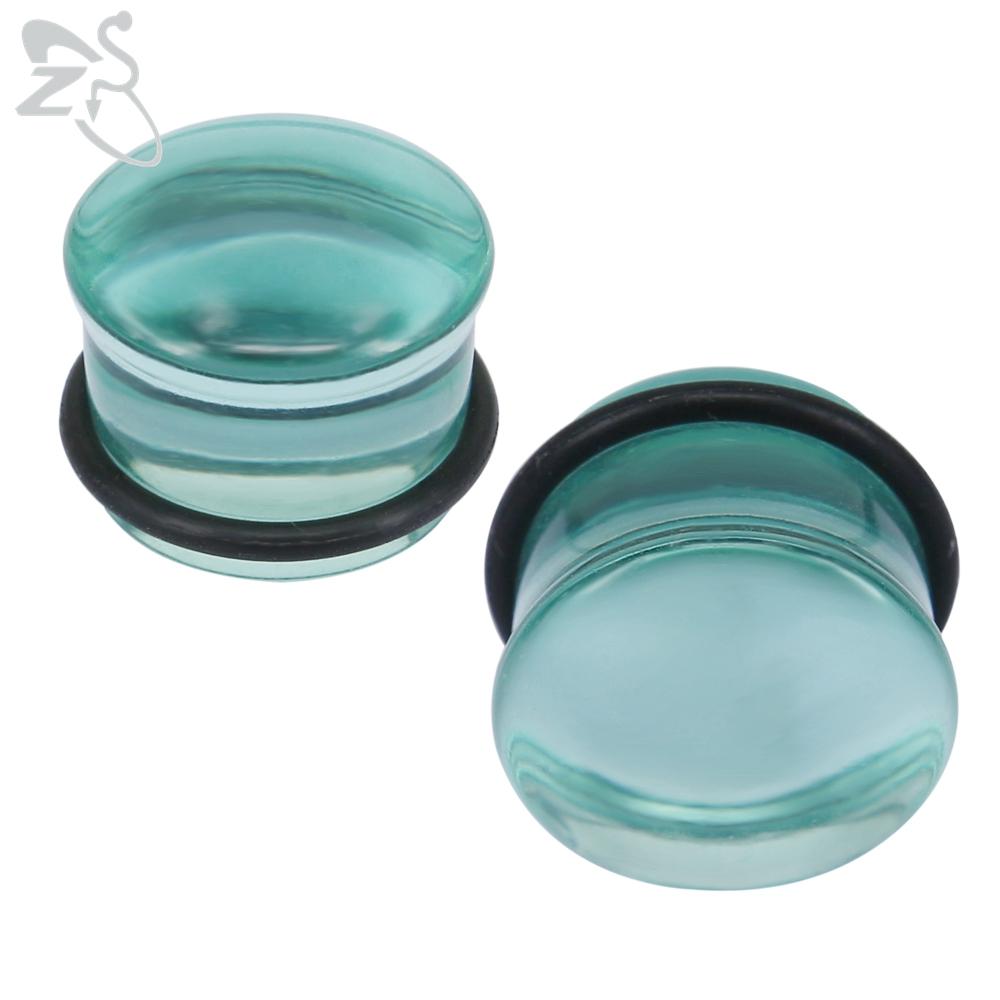 ZS 2pcs/lot Glass Ear Plug And Tunnel 5-16mm Ear Expander Stercher Ear Gauges Ear Flare Flesh Expander Body Piercing Jewelry