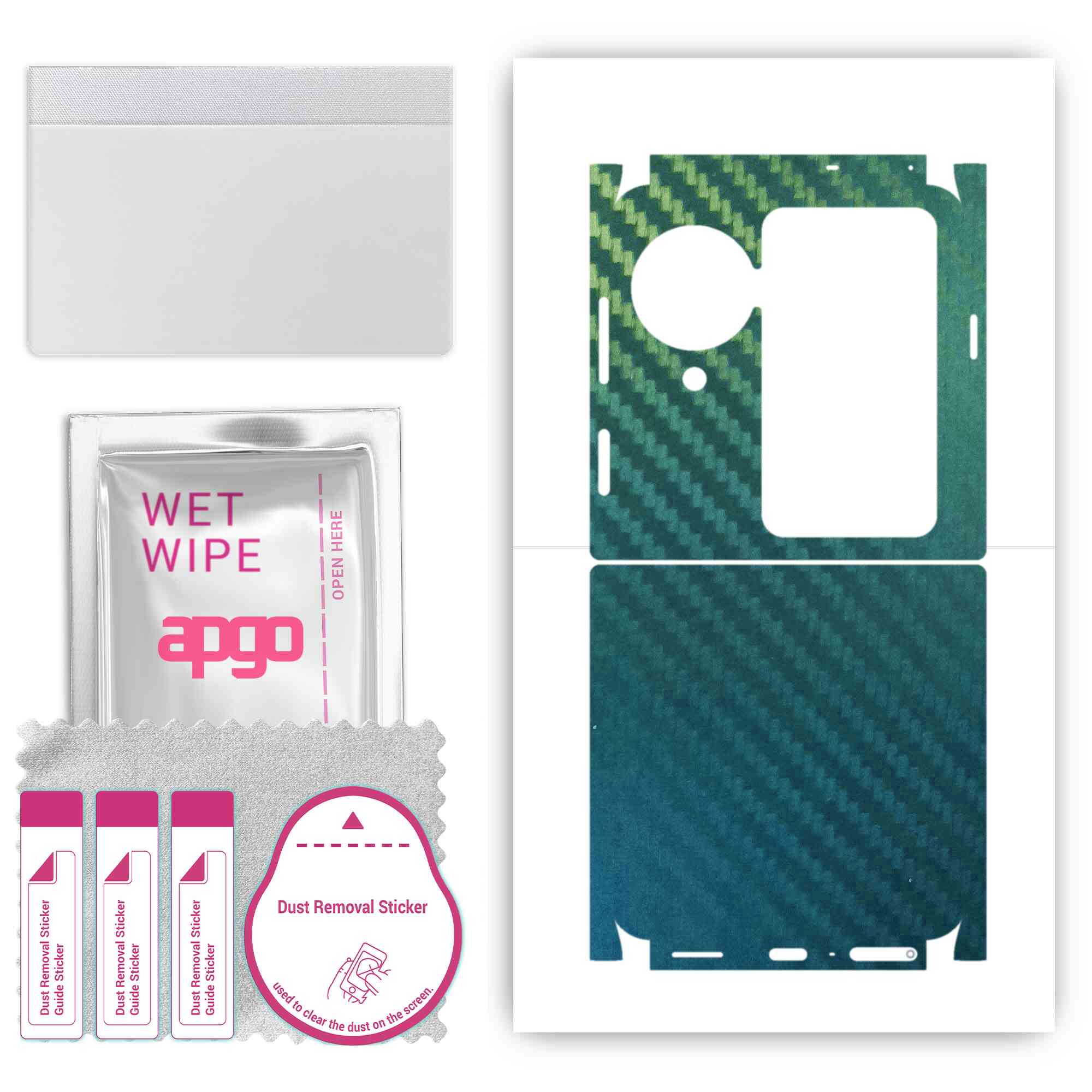 

apgo Protective Skin Sticker for the back+sides compatible with Oppo Find N3 Flip, Full Wrap Film, Foil, Vinyl - Pattern Carbon Chameleon CAKA1