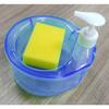 Round Liquid Soap Dispenser with Sponge Dishwashing Pump Bottle Container