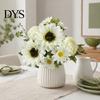 Realistic Silk Flowers for Wedding Centerpieces Sunflower Artificial Flowers, Fake Bouquet Home, Rustic Faux Arrangements Table Decor Fabric