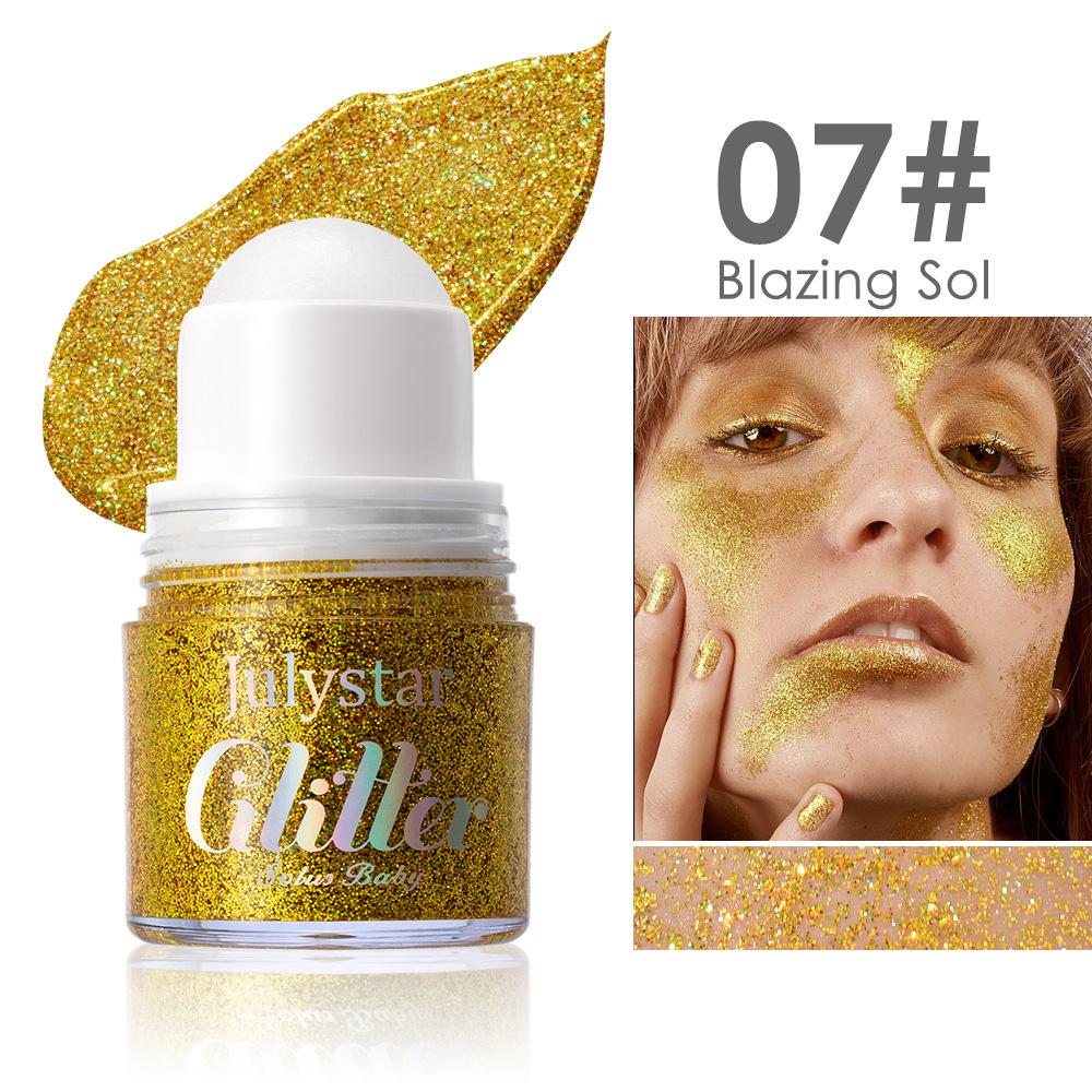 Speziell für Körperbälle, Hochglanz-Gel, Pailletten, feiner Glitzer und langanhaltend ohne Make-up, lila Lidschatten.
