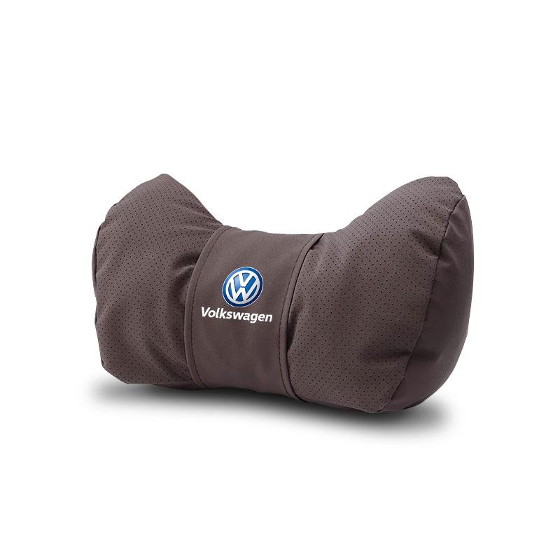 Car Seat Headrest Suede Soft Cotton Pillow Core Neck Pillow For VW Golf Amarok T5 Phaeton GTI Teramont ID3 Car Interior Keychain Zr4