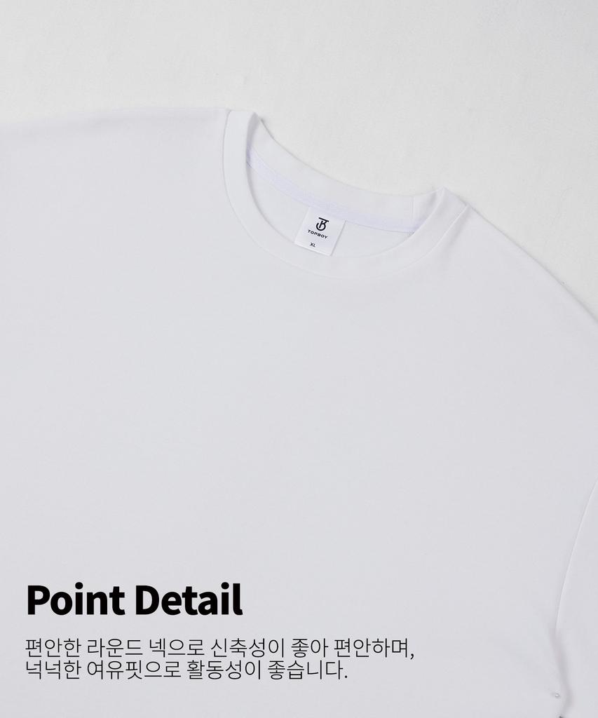 TOPBOY Premium Cotton Oversized Crew Neck 3/4 Sleeve T-Shirt White