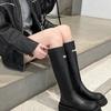 But knee boots women's thick-soled high boots versatile thin boots thick legs 2025 new spring small elastic boots