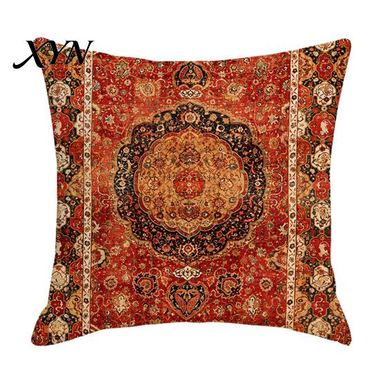 Square Pillow Case Boho Throw Covers, 18 x Inch Bohemia Bedroom Pillowslip Ethnic Style Cushion Case, Decorative Pillowcase for Sofa Couch