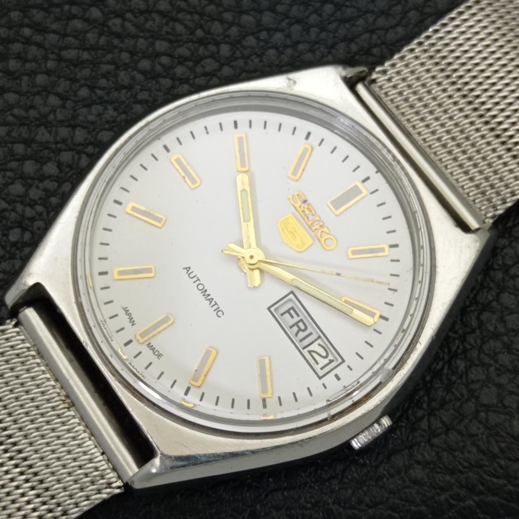 AUTOMATIC 6309A VINTAGE SEIKO 5 JAPAN MENS WHITE COLOR DIAL WATCH a701460-5 R206b-a701460