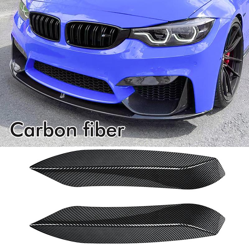2PCS Car Front Left, Right Bumper Lip Spoiler Splitter Diffuser Body Kits Fit for BMW 3 4 Series M3 M4 F80 F81 F82 F83 2013-2020