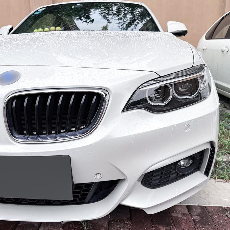 Carbon Fiber Headlight Eyebrow For BMW 2 Series F22 F23 2015-2019 Front Head Light Lamp Cover Trim Headlamp Eyelid Sticker