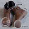 Autumn and Winter Retro Leather Martin Women's Versatile Short Low Tube Thick Sole Thin Knight