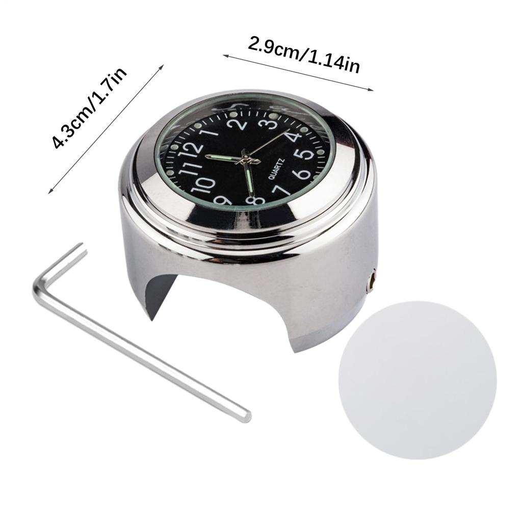 Dial Bike Clock, Bicycle Handlebar Clock, Waterproof Clock with , Glow in the Dark