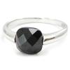 Silver Ring 'Linda' Black Silver (rhodium Plated) - 7x7 Mm