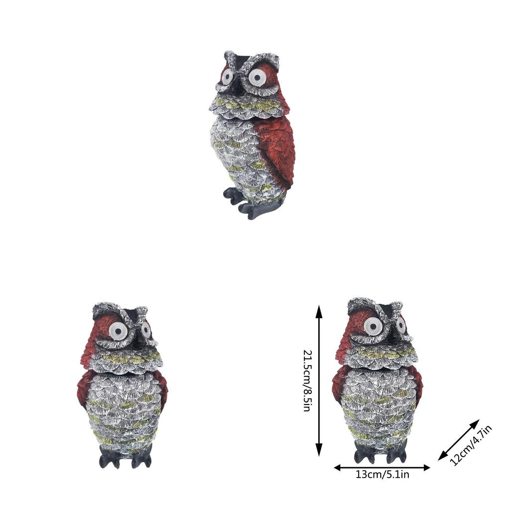 Modern Art Resin Owl Solar Light Decorative Figurine For Garden And Home Decor