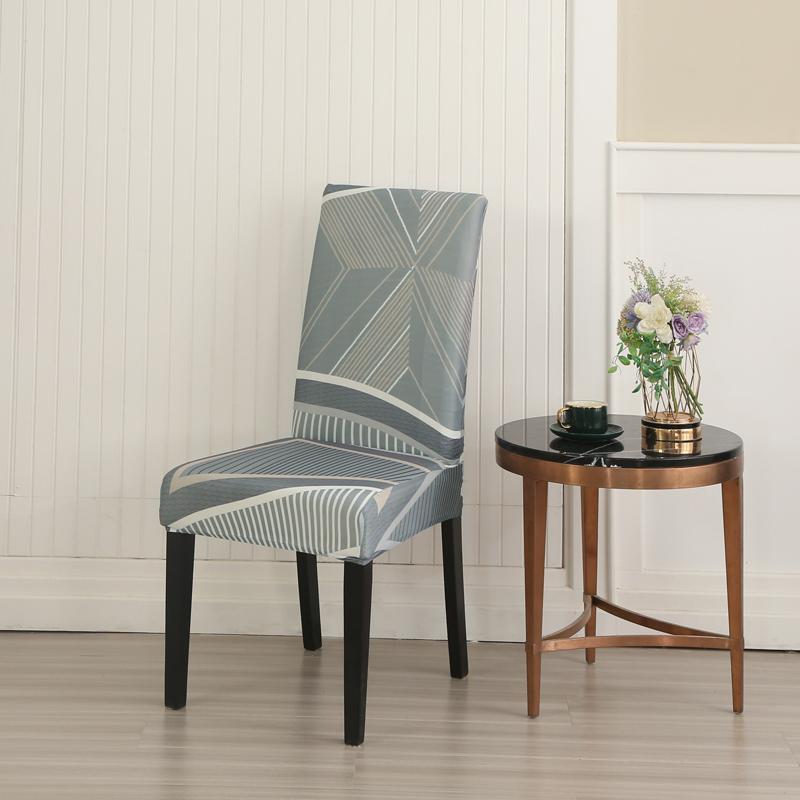 Printed Stretch Chair Cover For Dining Room Office Banquet Kitchen El Chair Protector Elastic Removable Anti-Dirty Seat Cover