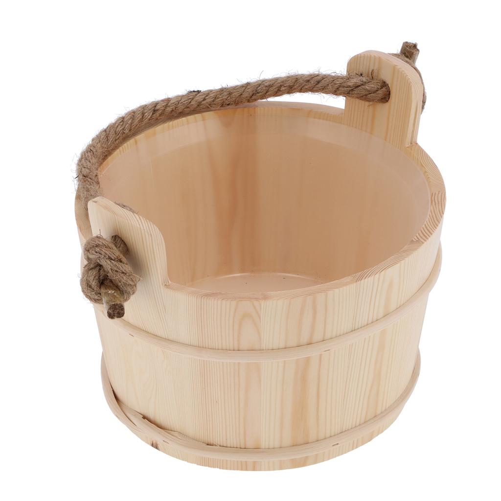Balde de sauna 6L SPA Acessório para sala de vapor Barril de madeira de alta capacidade para chuveiro Piscina