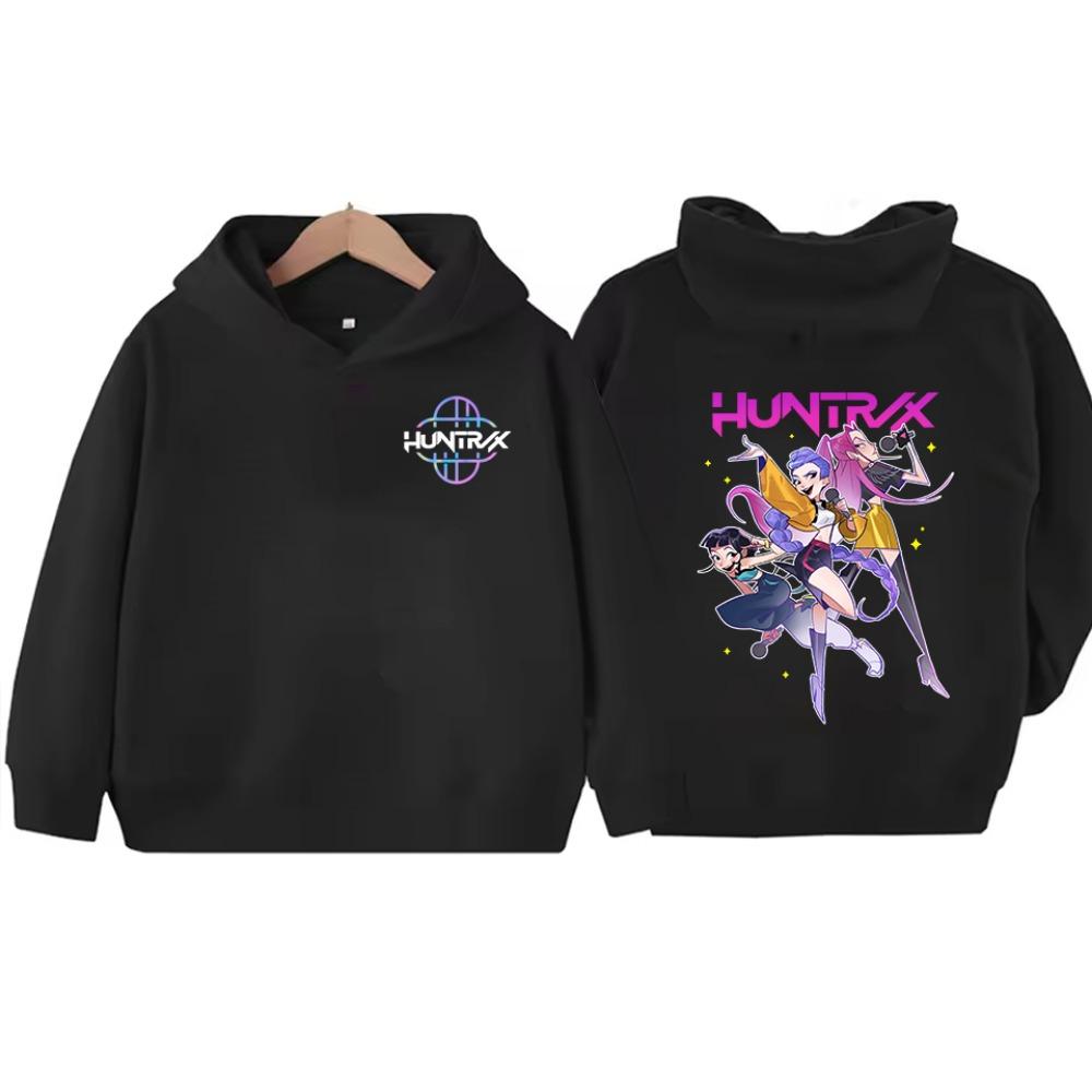 KPop Devil Hunter Cute Cartoon Printed Children's Long Sleeved Hooded Sweatshirt 2025 Trendy Bestseller Girls Fashion Street Wear